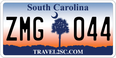 SC license plate ZMG044