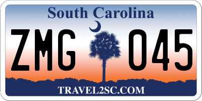 SC license plate ZMG045