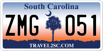 SC license plate ZMG051