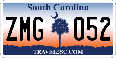 SC license plate ZMG052