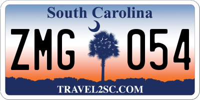 SC license plate ZMG054