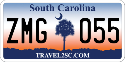 SC license plate ZMG055