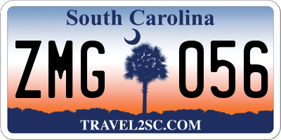 SC license plate ZMG056