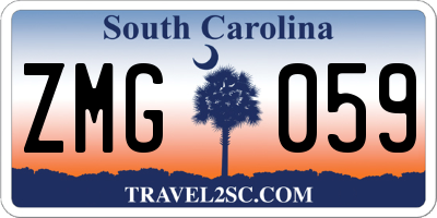 SC license plate ZMG059