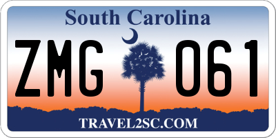 SC license plate ZMG061