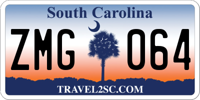 SC license plate ZMG064
