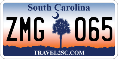 SC license plate ZMG065