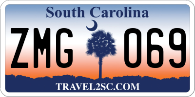 SC license plate ZMG069