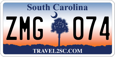 SC license plate ZMG074