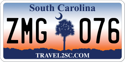 SC license plate ZMG076