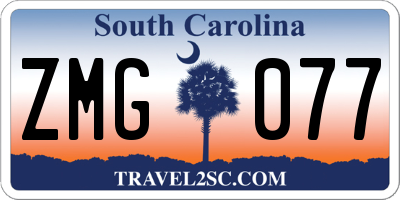 SC license plate ZMG077