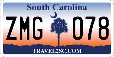 SC license plate ZMG078
