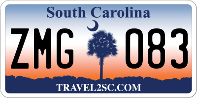 SC license plate ZMG083