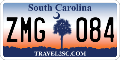 SC license plate ZMG084