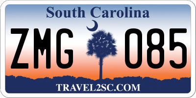SC license plate ZMG085