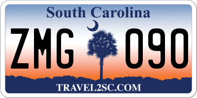 SC license plate ZMG090
