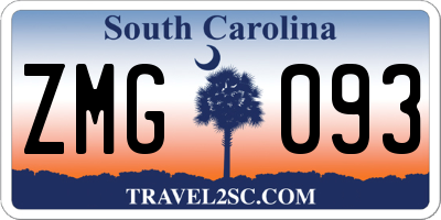 SC license plate ZMG093
