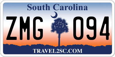 SC license plate ZMG094
