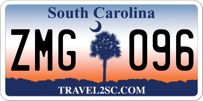 SC license plate ZMG096