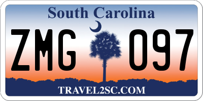 SC license plate ZMG097
