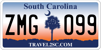 SC license plate ZMG099