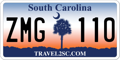 SC license plate ZMG110