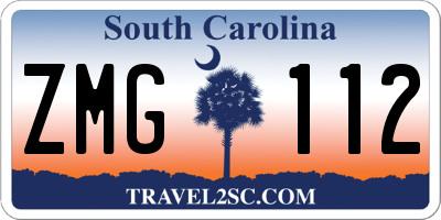 SC license plate ZMG112