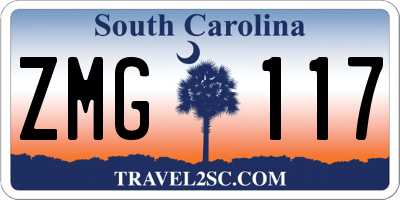 SC license plate ZMG117