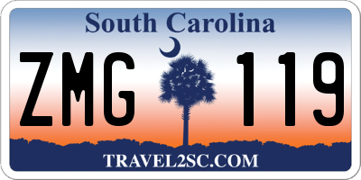 SC license plate ZMG119