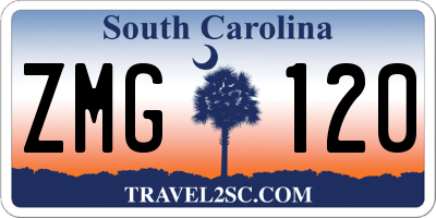 SC license plate ZMG120