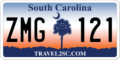 SC license plate ZMG121