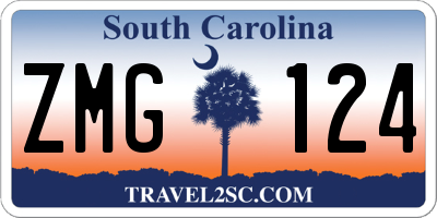 SC license plate ZMG124