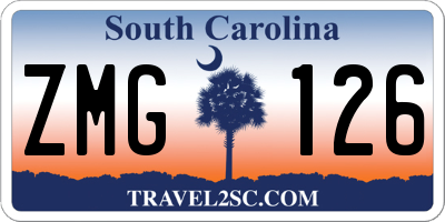 SC license plate ZMG126