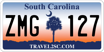 SC license plate ZMG127
