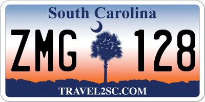 SC license plate ZMG128