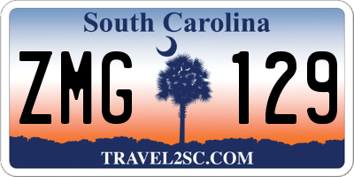 SC license plate ZMG129