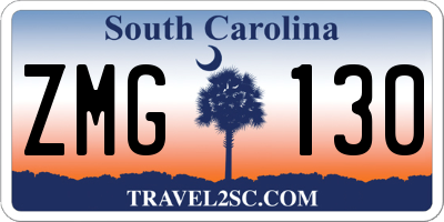 SC license plate ZMG130