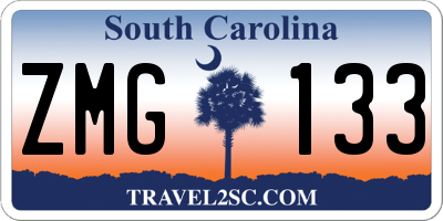 SC license plate ZMG133