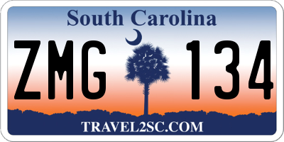 SC license plate ZMG134