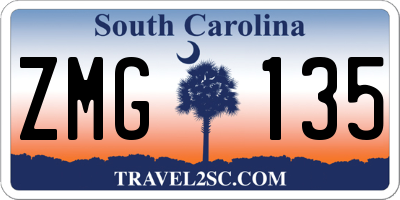 SC license plate ZMG135