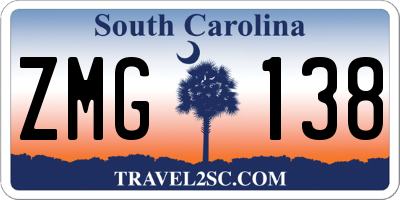 SC license plate ZMG138