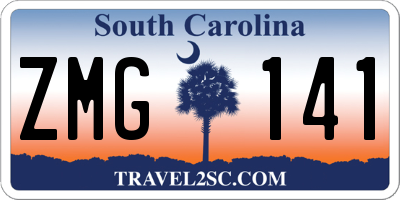 SC license plate ZMG141
