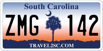SC license plate ZMG142