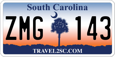SC license plate ZMG143