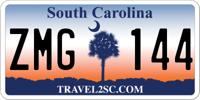 SC license plate ZMG144