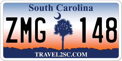 SC license plate ZMG148