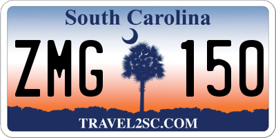 SC license plate ZMG150