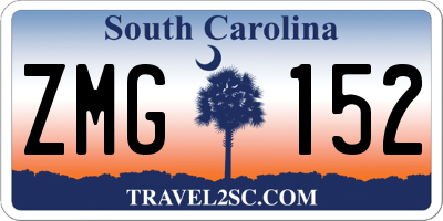 SC license plate ZMG152