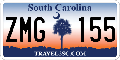 SC license plate ZMG155