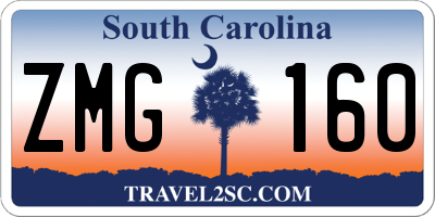 SC license plate ZMG160